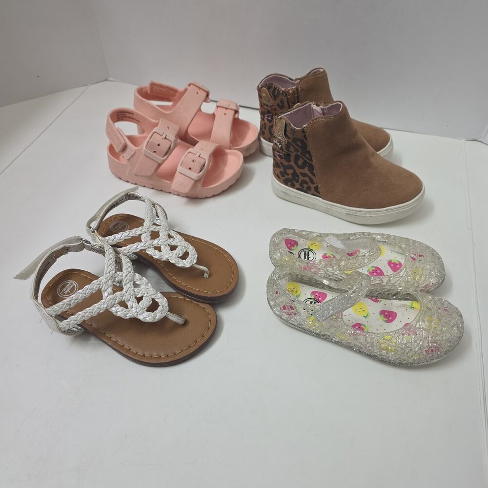 Lot Of 4 Pairs Of Toddler Girls Sz 6 Shoes Sandals + Boots Excellent Condition - Picture 9 of 9